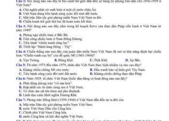 Đề thi thử lịch sử THPTQG 2024 tỉnh Bắc Giang lần 2