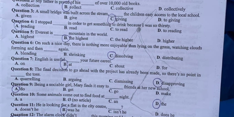 Đề thi tiếng anh thpt quốc gia 2024