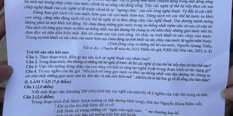 Đáp án đề thi văn thpt quốc gia 2024
