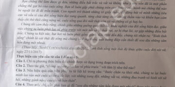 Đề thi KSCL Hè lớp 12 môn Văn 2024 THPT Hưng Nhân