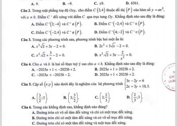 Đề minh hoạ vào lớp 10 môn toán TP Hải Phòng 2025
