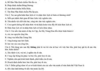 Đề thi HSG lớp 10 môn lịch sử cấp tỉnh Thái Bình 2024