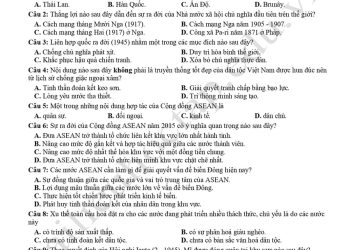 Đề thi KSCL môn lịch sử lớp 12 THPT Lê Văn Thịnh 2025