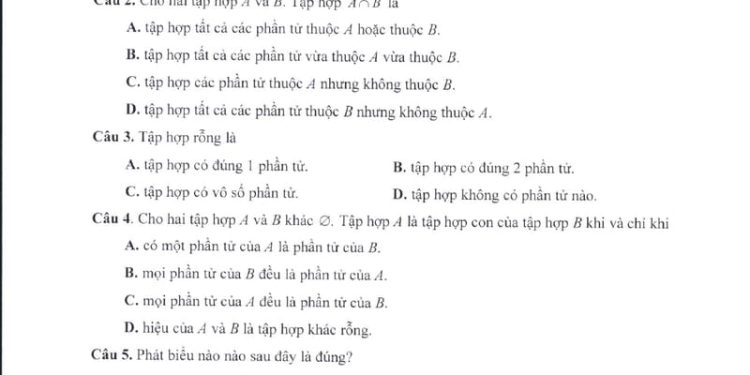 Đề minh hoạ kiểm tra định kỳ lớp 10 chương trình mới 2025