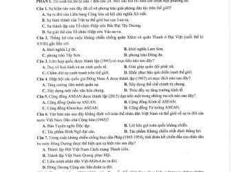 Đề minh hoạ môn lịch sử THPT Quốc gia 2025 có đáp án