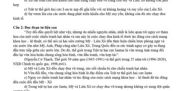 Trắc nghiệm Online lịch sử 12 giữa HK1 đề số 2