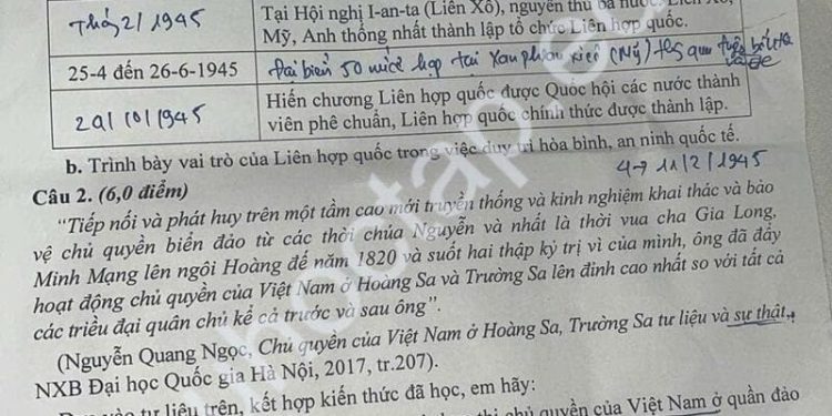 Đề thi HSG lịch sử lớp 12 cấp tỉnh Nghệ An 2024 2025