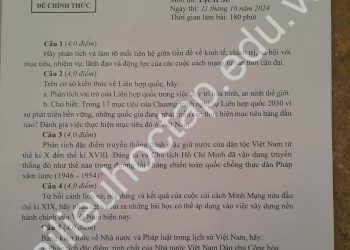 Đề thi HSG môn Lịch sử lớp 12 cấp TP Hà Nội 2024 2025