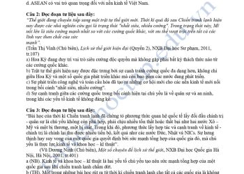 Trắc nghiệm lịch sử 12 giữa học kì 1 Làm Online