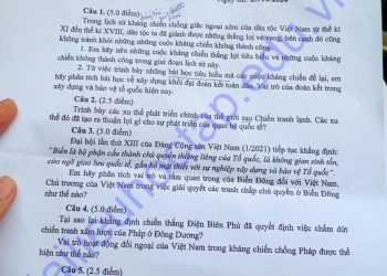 Đề thi HSG lịch sử lớp 12 cấp tỉnh Bình Dương 2024