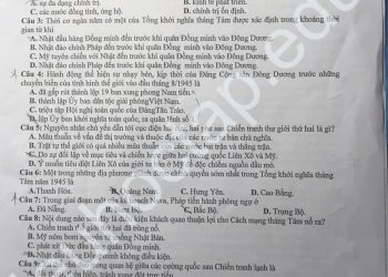 Đề thi lịch sử lớp 12 giữa HK1 THPT Hưng Nhân 2024