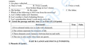 Đề thi tiếng Anh lớp 8 HK1 THCS Đại Thắng 2023 có file nghe