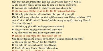 Đề thi HK1 Lịch Sử lớp 12 tỉnh Vĩnh Long 2024 có đáp án