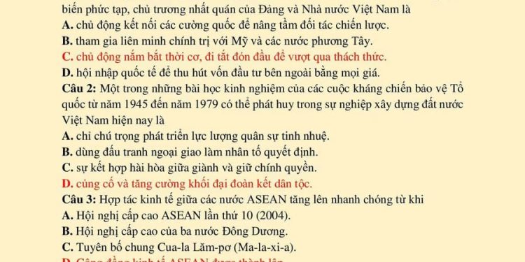 Đề thi HK1 Lịch Sử lớp 12 tỉnh Vĩnh Long 2024 có đáp án