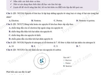 Đề ôn thi cuối HK1 môn KHTN lớp 7 đề 1 có đáp án