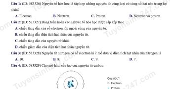 Đề ôn thi cuối HK1 môn KHTN lớp 7 đề 1 có đáp án