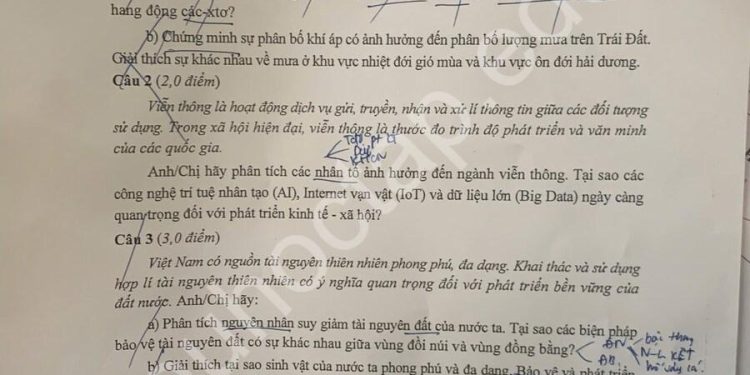 Đề thi học sinh giỏi địa lý cấp quốc gia 2025