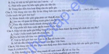 Đề thi HSG Lịch Sử lớp 12 cấp tỉnh Quảng Ninh 2024 2025