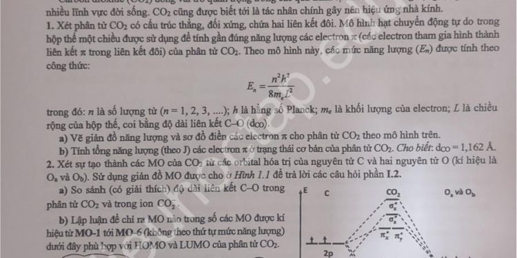 Đề thi học sinh giỏi cấp quốc gia môn hoá 2025 Ngày 1