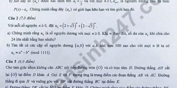 Đề thi học sinh giỏi Toán cấp Quốc gia năm học 2024 2025 Ngày 1