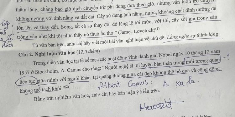 Đề thi học sinh giỏi Văn cấp Quốc gia năm học 2024 2025