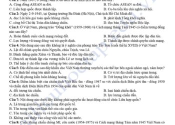 Đề thi thử lịch sử cụm THPT tỉnh Bắc Ninh 2025 có đáp án