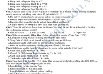 Đề thi thử tốt nghiệp lịch sử liên trường Nghệ An 2025