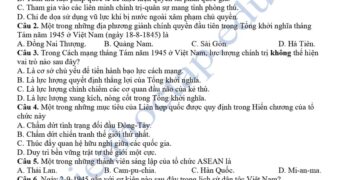 Đề thi thử tốt nghiệp môn sử chuyên Phan Bội Châu 2025 lần 1