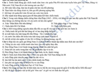 Đề thi thử tốt nghiệp môn sử tỉnh Hà Tĩnh 2025 có đáp án