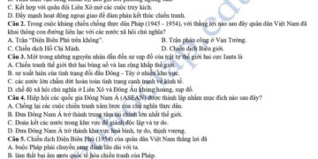 Đề thi thử tốt nghiệp môn sử tỉnh Hà Tĩnh 2025 có đáp án