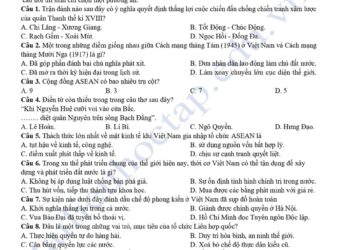 Đề thi thử tốt nghiệp môn sử THPT Kẻ Sặt 2025 lần 2