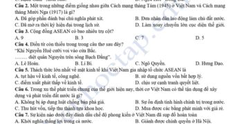 Đề thi thử tốt nghiệp môn sử THPT Kẻ Sặt 2025 lần 2