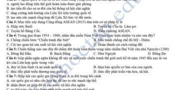 Đề thi KSCL môn lịch sử lớp 12 tỉnh Phú Thọ 2025 có đáp án