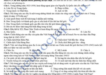 File đề thi thử lịch sử thpt quốc gia 2024 2025 có đáp án