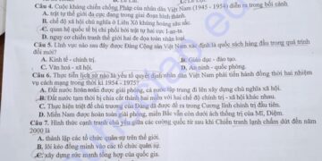 Đề thi KSCL lớp 12 môn lịch sử tỉnh Thanh Hoá 2025 lần 1