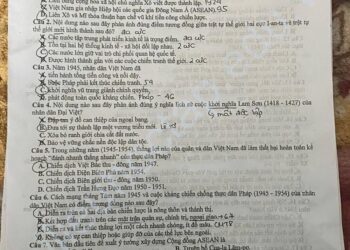 Đề tập huấn thi tốt nghiệp môn lịch sử tỉnh Bắc Ninh 2025