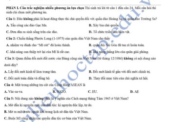 Đề thi thử tốt nghiệp môn sử cụm Nam Trực 2025 có đáp án
