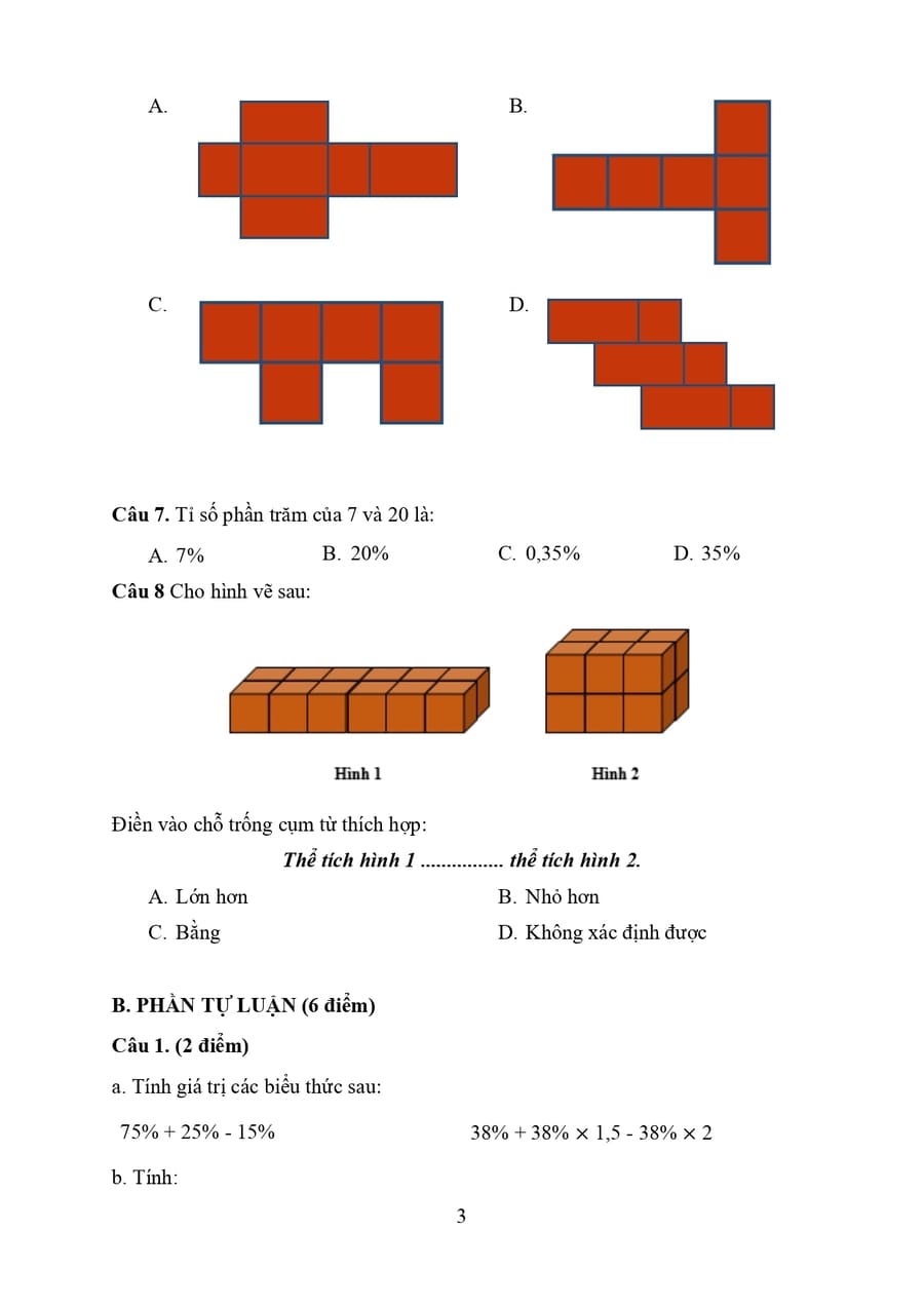 5 Đề thi giữa kì 2 Toán 5 Kết nối tri thức có đáp án 3