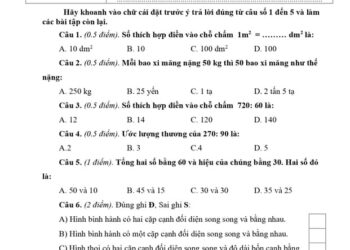 5 Đề thi toán lớp 4 giữa HK2 Kết Nối Tri Thức có đáp án