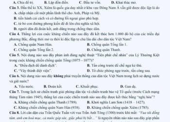 Đề thi lịch sử lớp 11 giữa HK2 THPT Huỳnh Thúc Kháng 2025