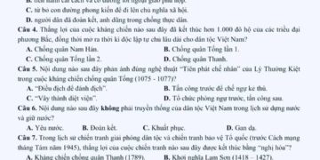Đề thi lịch sử lớp 11 giữa HK2 THPT Huỳnh Thúc Kháng 2025