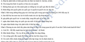 Đề thi thử lịch sử THPTQG 2025 tỉnh Quảng Bình có đáp án