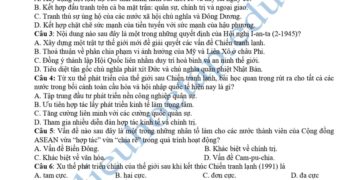 Đề thi thử tốt nghiệp môn lịch sử Tây Ninh 2025