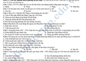 Đề thi thử tốt nghiệp môn lịch sử Thái Nguyên 2025 có đáp án