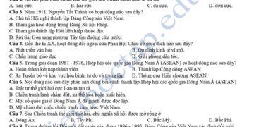 Đề thi thử tốt nghiệp môn lịch sử Thái Nguyên 2025 có đáp án