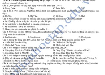 Đề thi thử tốt nghiệp môn sử THPT Số 1 2025 có đáp án