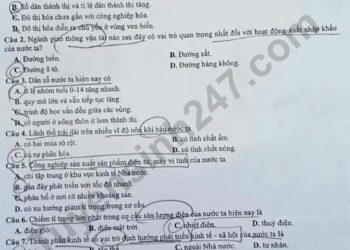 Đề thi khảo sát địa lí lớp 12 Hà Nội 2025 có đáp án