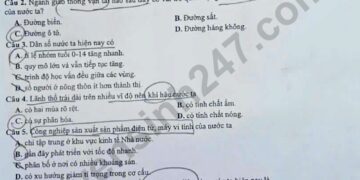 Đề thi khảo sát địa lí lớp 12 Hà Nội 2025 có đáp án