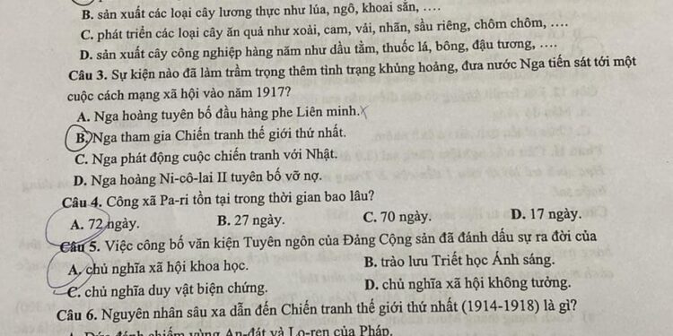 Đề thi LS & ĐL lớp 8 giữa học kì 2 Xuân Đỉnh 2025