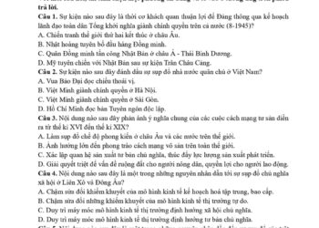 Đề minh hoạ thi độc lập môn lịch sử Đại học Sư Phạm Hà Nội 2 2025